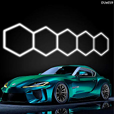 Линейно LED осветление „Пчелна пита“ – 5 шестоъгълника за гараж и автодетайлинг – DUa659 - Sellzone.bg Линейно LED осветление „Пчелна пита“ – 5 шестоъгълника за гараж и автодетайлинг – DUa659